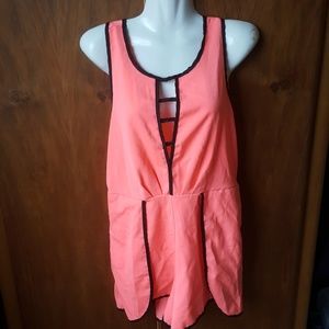 Coral Cut Out Romper